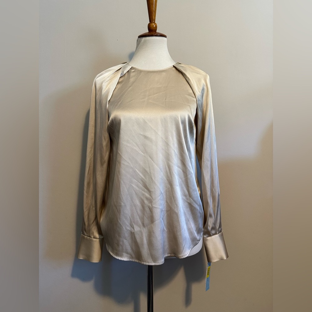 Champagne Satin Silk Blouse